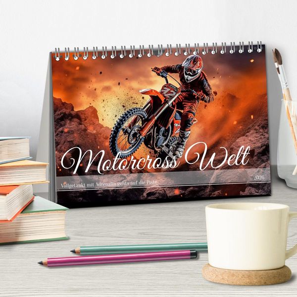 Produktbild: Motorcross Welt (Tischkalender 2026 DIN A5 quer), CALVENDO Monatskalender