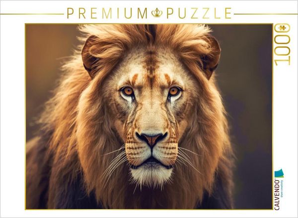 CALVENDO Puzzle Der Löwe, der Mut trotz Angst findet | 1000 Teile Lege-Größe 64x48cm Foto-Puzzle für glückliche Stunden