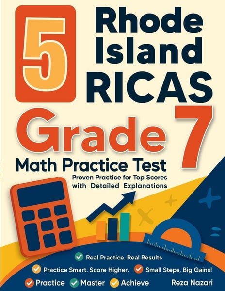 Produktbild: 5 Rhode Island RICAS Grade 7 Math Practice Tests