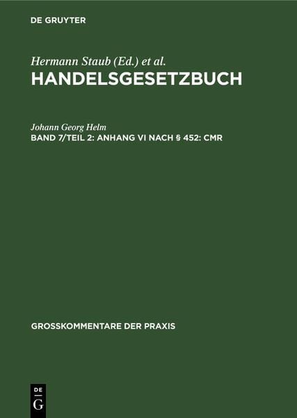 Produktbild: Anhang VI nach &sect; 452: CMR