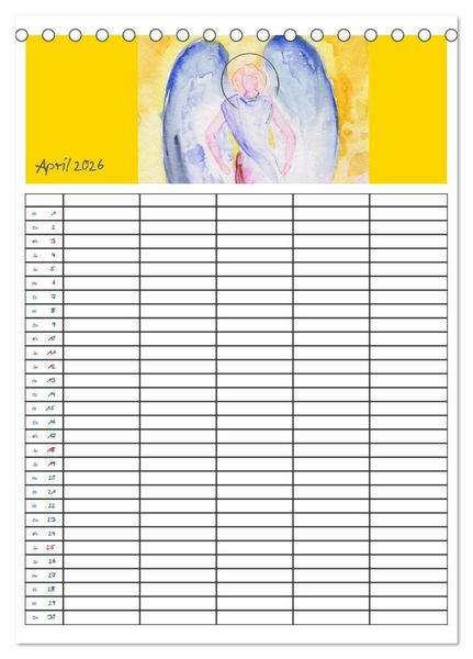 Produktbild: Engelhafter Familienplaner (Tischkalender 2026 DIN A5 hoch), CALVENDO Monatskalender
