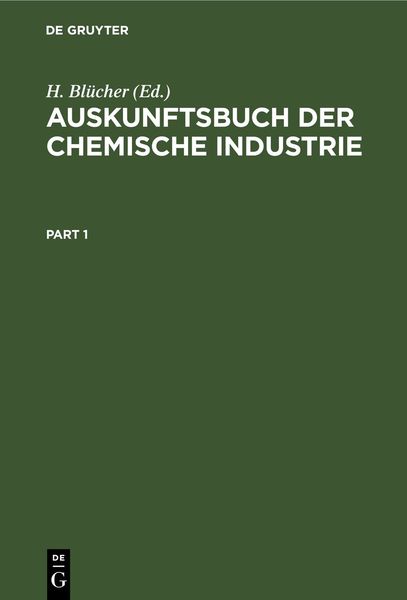 Produktbild: Auskunftsbuch der chemische Industrie