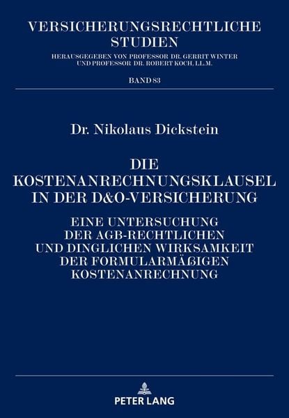 Produktbild: Die Kostenanrechnungsklausel in der D&O-Versicherung