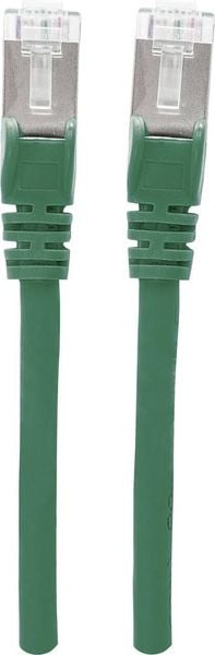 Produktbild: Intellinet 740654 RJ45 Patchkabel CAT 6a S/FTP 0.50 m Gr&uuml;n Folienschirm, Geflechtschirm, Geschirmt, Halogenfrei 1 St.