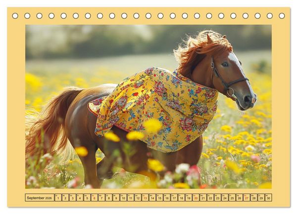 Produktbild: Pferde-Fashion. Modische Highlights auf Hufen (Tischkalender 2026 DIN A5 quer), CALVENDO Monatskalender