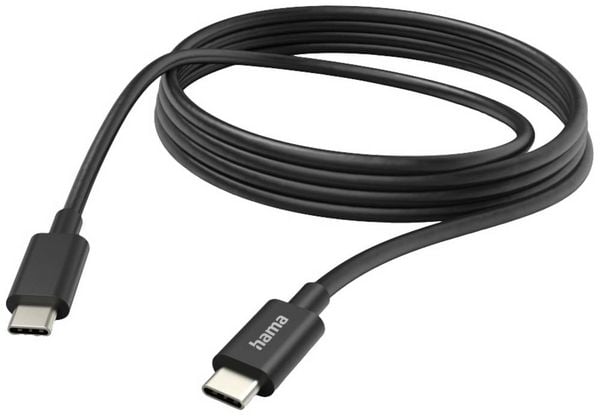 Produktbild: Hama USB-Ladekabel USB 2.0 USB-C&reg; Stecker, USB-C&reg; Stecker 3.00 m Schwarz 00201593