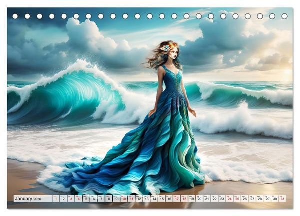 Produktbild: Harmony - Elegance in harmony of waves (Desk Calendar 2026 DIN A5 landscape), CALVENDO 12 Month DeskCalendar