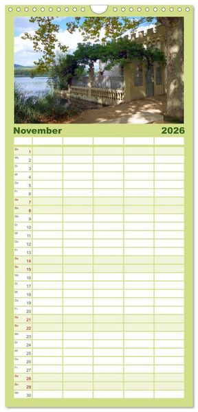 Produktbild: Familienplaner 2026 - Besal&uacute; und Banyolas mit 5 Spalten (Wandkalender, 21 x 45 cm) CALVENDO
