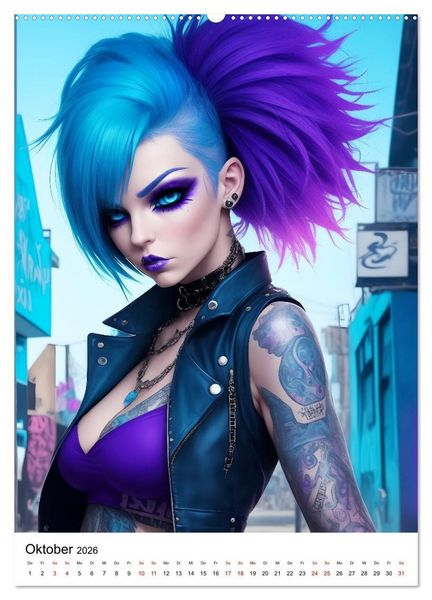 Produktbild: Punk Girls mit einer Prise New Wave (Wandkalender 2026 DIN A2 hoch), CALVENDO Monatskalender