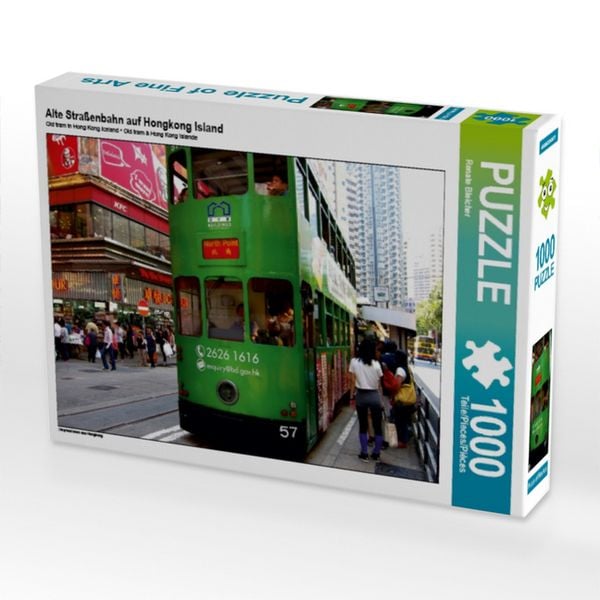 Produktbild: CALVENDO Puzzle Alte Stra&szlig;enbahn auf Hongkong Island | 1000 Teile Lege-Gr&ouml;&szlig;e 64x48cm Foto-Puzzle f&uuml;r gl&uuml;ckliche Stunden