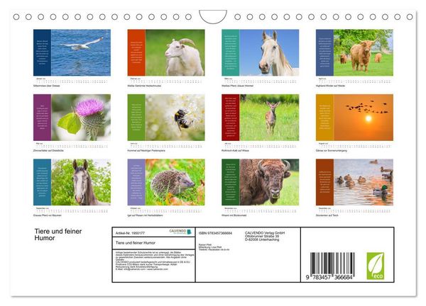 Produktbild: Tiere und feiner Humor (Wandkalender 2026 DIN A4 quer), CALVENDO Monatskalender