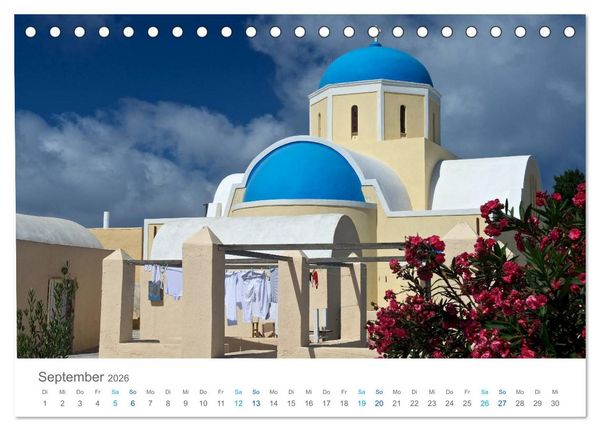 Produktbild: Santorin - Perle der Kykladen (Tischkalender 2026 DIN A5 quer), CALVENDO Monatskalender