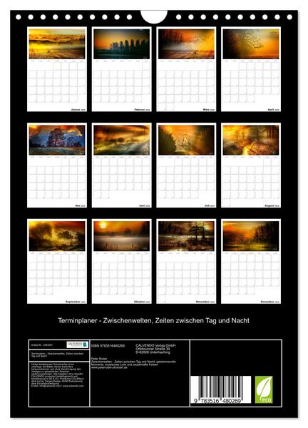 Produktbild: Terminplaner - Zwischenwelten, Zeiten zwischen Tag und Nacht (Wandkalender 2026 DIN A4 hoch), CALVENDO Monatskalender