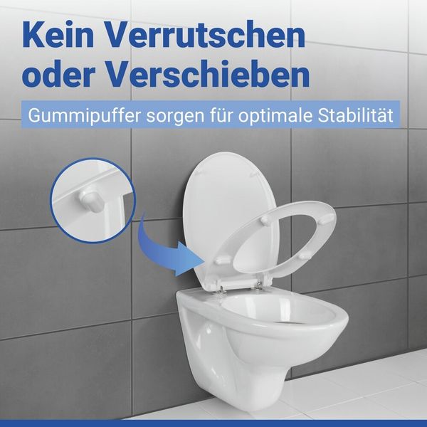 Produktbild: WC Sitz Mod. Vigone Wei&szlig;, Toilettensitz aus antibakteriellem Duroplast