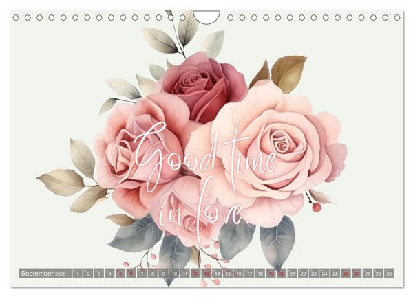 Produktbild: Flower Romance - Romantischer Bl&uuml;tenzauber (Wandkalender 2026 DIN A4 quer), CALVENDO Monatskalender