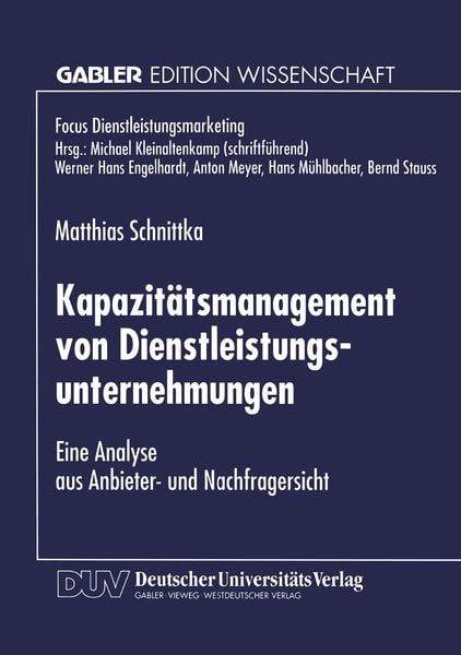 Produktbild: Kapazit&auml;tsmanagement von Dienstleistungsunternehmungen