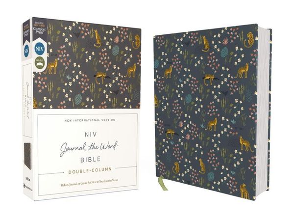 Niv, Journal the Word Bible (Perfect for Note-Taking), Double-Column, Cloth Over Board, Navy Floral, Red Letter, Comfort Print, Gebundene Ausgabe von