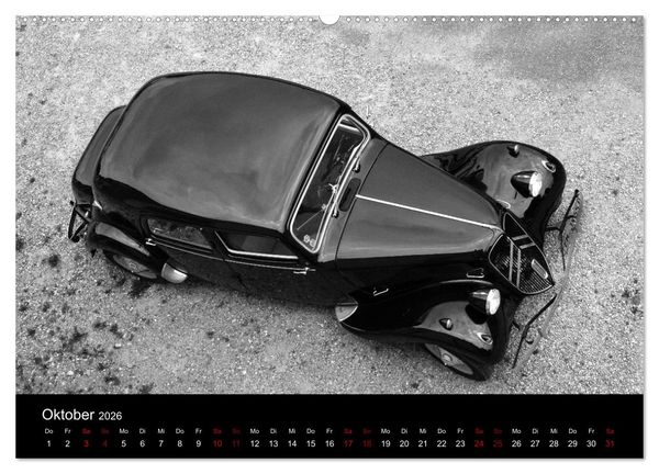 Produktbild: Citro&euml;n 11 CV Traction Avant in schwarzweiss (Wandkalender 2026 DIN A2 quer), CALVENDO Monatskalender
