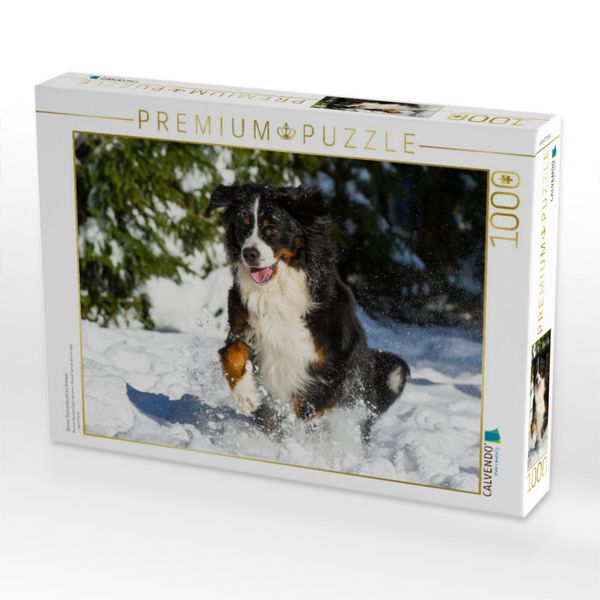 Produktbild: CALVENDO Puzzle Berner Sennenhund im Schnee | 1000 Teile Lege-Gr&ouml;&szlig;e 64x48cm Foto-Puzzle f&uuml;r gl&uuml;ckliche Stunden