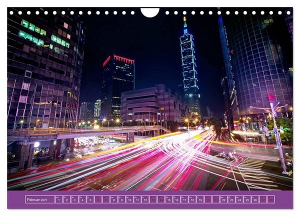 Produktbild: Metropolen - Asiens sch&ouml;nste St&auml;dte bei Nacht (Wandkalender 2027 DIN A4 quer), CALVENDO Monatskalender