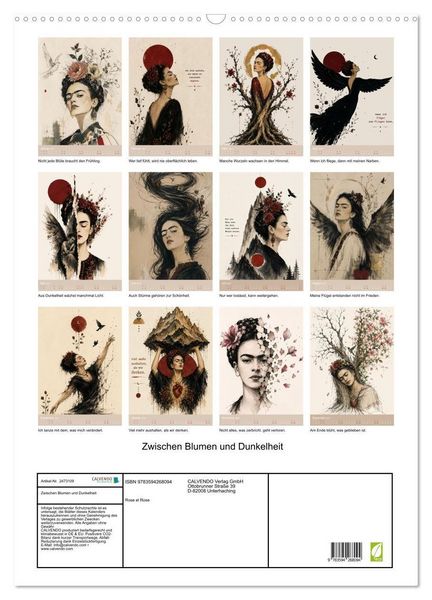 Produktbild: Zwischen Blumen und Dunkelheit (Wandkalender 2027 DIN A2 hoch), CALVENDO Monatskalender