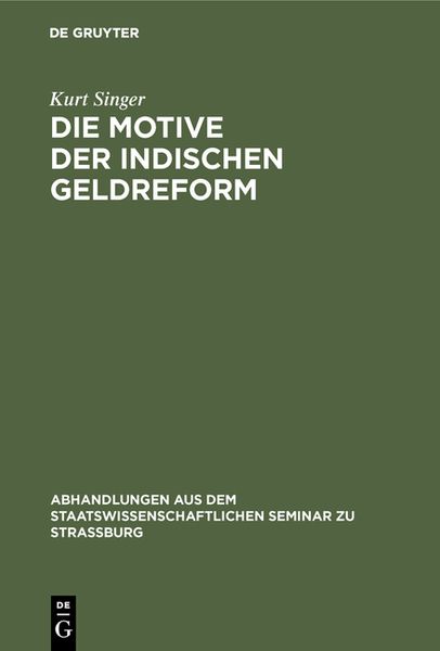 Produktbild: Die Motive der indischen Geldreform