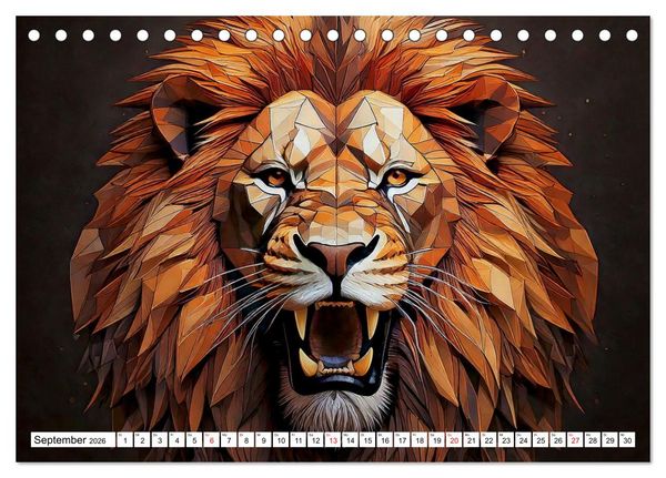 Produktbild: Low Poly Wildlife (Tischkalender 2026 DIN A5 quer), CALVENDO Monatskalender