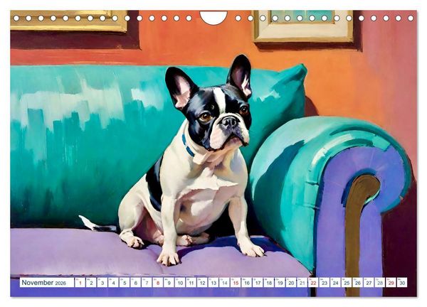 Produktbild: Frenchies (Wandkalender 2026 DIN A4 quer), CALVENDO Monatskalender