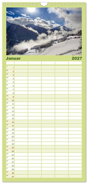 Produktbild: Familienplaner 2027 - Bergbauernh&ouml;fe im Ultental mit 5 Spalten (Wandkalender, 21 x 45 cm) CALVENDO