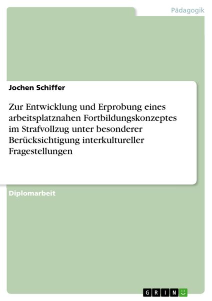 Produktbild: Zur Entwicklung und Erprobung eines arbeitsplatznahen Fortbildungskonzeptes im Strafvollzug unter besonderer Ber&uuml;cksichtigung interkultureller Fragest