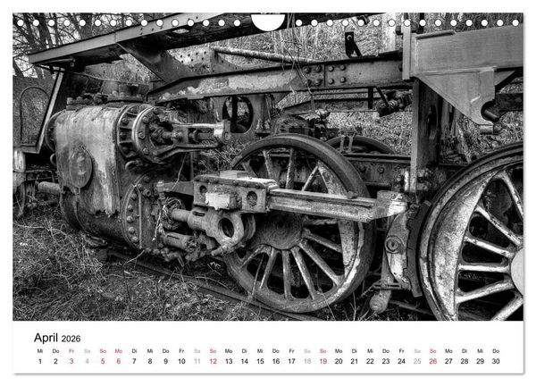 Produktbild: Unter Dampf - Eisenbahnromantik in schwarz-wei&szlig; (Wandkalender 2026 DIN A4 quer), CALVENDO Monatskalender