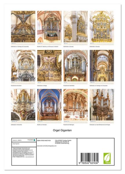 Produktbild: Orgel Giganten (Wandkalender 2026 DIN A4 hoch), CALVENDO Monatskalender