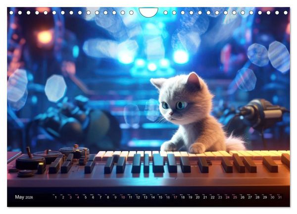 Produktbild: Cat dog music band (Wall Calendar 2026 DIN A4 landscape), CALVENDO 12 Month Wall Calendar