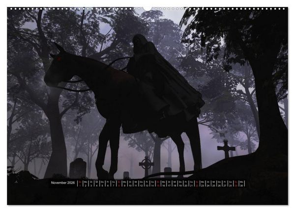 Produktbild: Welten der Nacht &ndash; Gothic und Dark Art (Wandkalender 2026 DIN A2 quer), CALVENDO Monatskalender