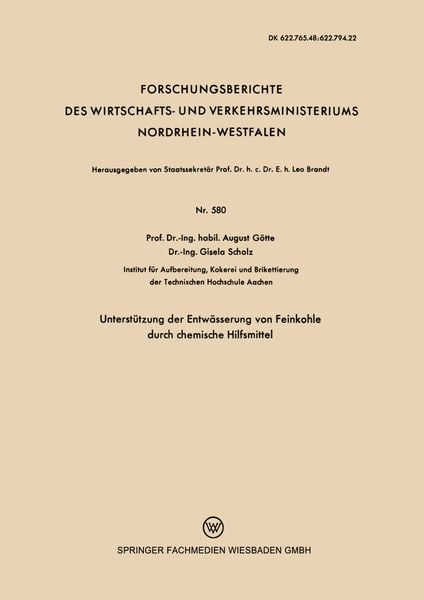 Produktbild: Unterst&uuml;tzung der Entw&auml;sserung von Feinkohle durch chemische Hilfsmittel