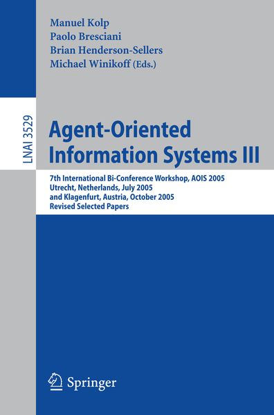 Produktbild: Agent-Oriented Information Systems III