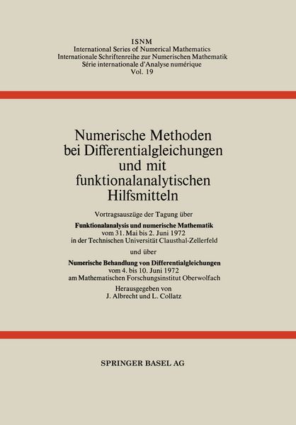 Produktbild: Numerische Methoden bei Differentialgleichungen und mit funktionalanalytischen Hilfsmitteln