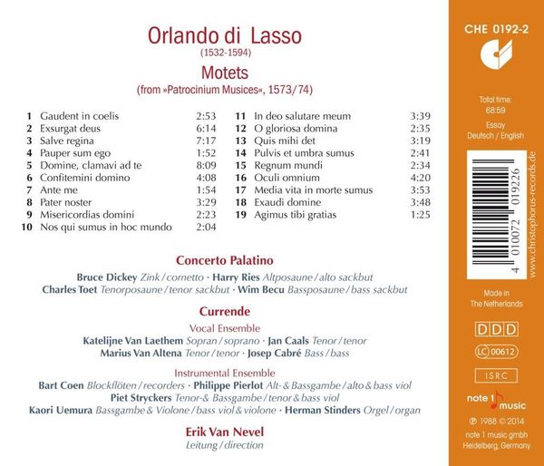 Produktbild: Orlando Di Lasso: Motets