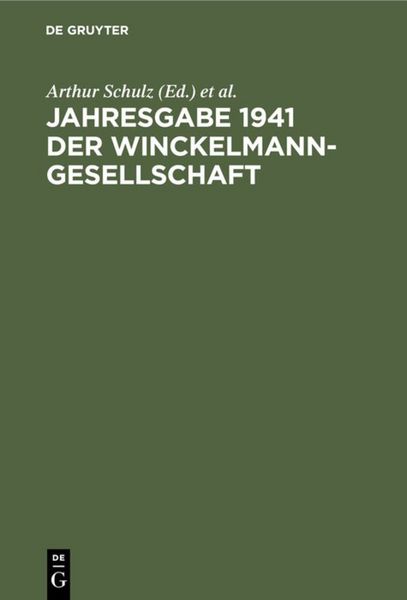 Produktbild: Jahresgabe 1941 der Winckelmann-Gesellschaft