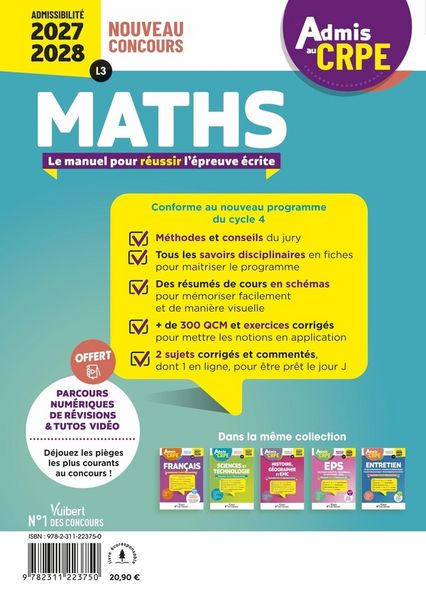 Produktbild: Admis crpe 20272028 epreuve ecrite