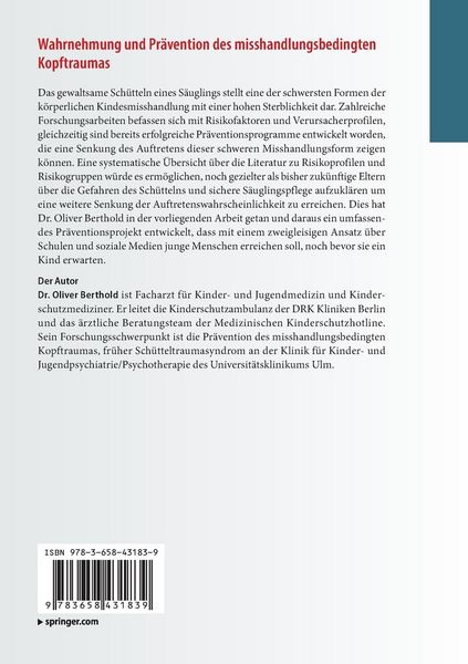 Produktbild: Wahrnehmung und Pr&auml;vention des misshandlungsbedingten Kopftraumas