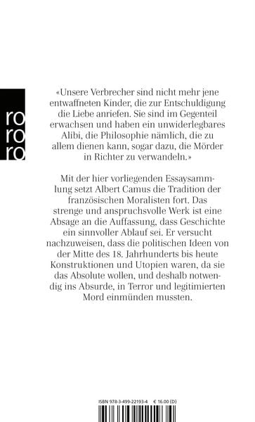 Produktbild: Der Mensch in der Revolte