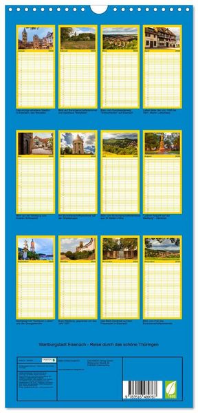 Produktbild: Familienplaner 2026 - Wartburgstadt Eisenach - Reise durch das sch&ouml;ne Th&uuml;ringen mit 5 Spalten (Wandkalender, 21 x 45 cm) CALVENDO