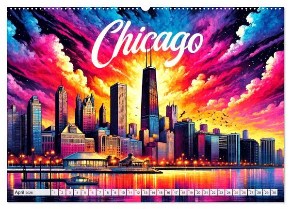 Produktbild: Stadtansichten der USA in Tusche (hochwertiger Premium Wandkalender 2026 DIN A2 quer), Kunstdruck in Hochglanz
