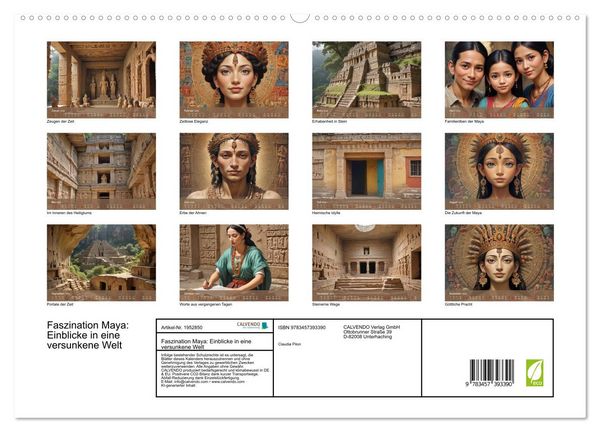 Produktbild: Faszination Maya: Einblicke in eine versunkene Welt (hochwertiger Premium Wandkalender 2026 DIN A2 quer), Kunstdruck in Hochglanz