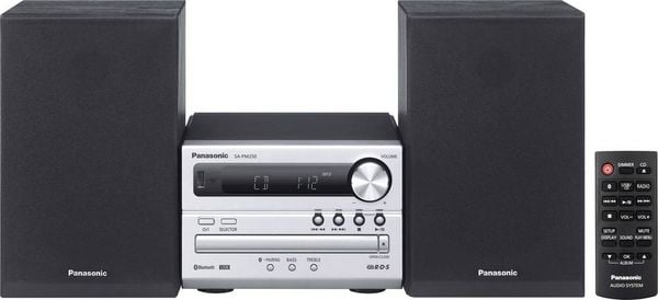 Panasonic SC-PM250EG-S Stereoanlage Bluetooth®, CD, USB, 2 x 10 W Silber