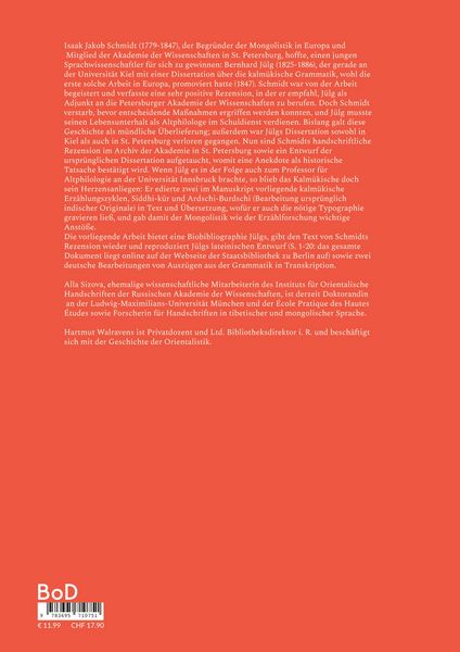 Produktbild: Bernhard J&uuml;lg (1825-1886) und seine bahnbrechende Grammatik der Kalm&uuml;kischen Sprache (1847)