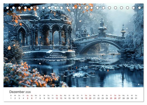 Produktbild: Verwunschene G&auml;rten - Eine Zeitreise (Tischkalender 2026 DIN A5 quer), CALVENDO Monatskalender