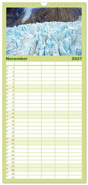 Produktbild: Familienplaner 2027 - Neuseeland - Land der Kontraste mit 5 Spalten (Wandkalender, 21 x 45 cm) CALVENDO