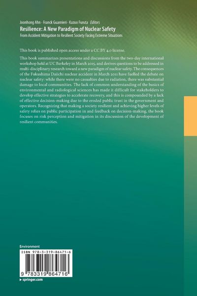 Produktbild: Resilience: A New Paradigm of Nuclear Safety